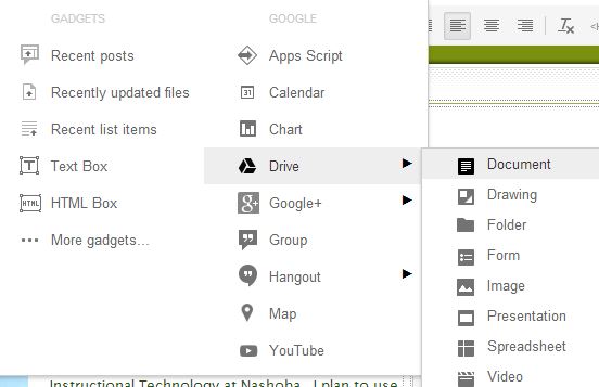 Insert Drive Menu